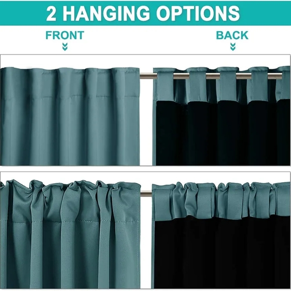 Sea Teal Blackout Curtains set two sets of two available - Picture 3 of 7